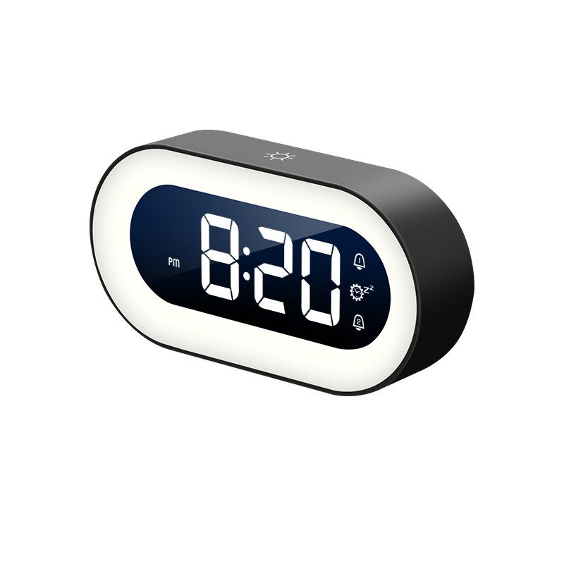 2024 LED Night Lamp & Silent Alarm Clock for Students - Multifunctional Bedroom Timepiece