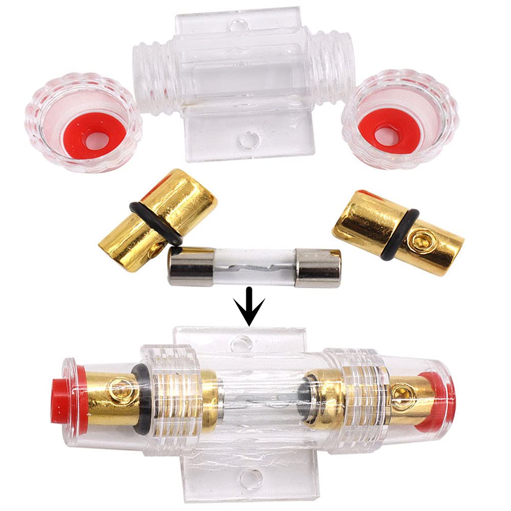2pcs Fuse Holder Car Audio AGU Fuse Holder Car Audio Fuse Holder Car Audio with 60A Fuse Replacement