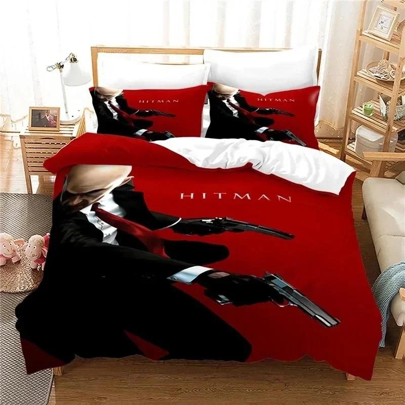 Game Hitman Killer Bedding Set Boys Girls Twin Queen Size Duvet Cover Pillowcase Bed Boys Adult Fashion Home Textileextile