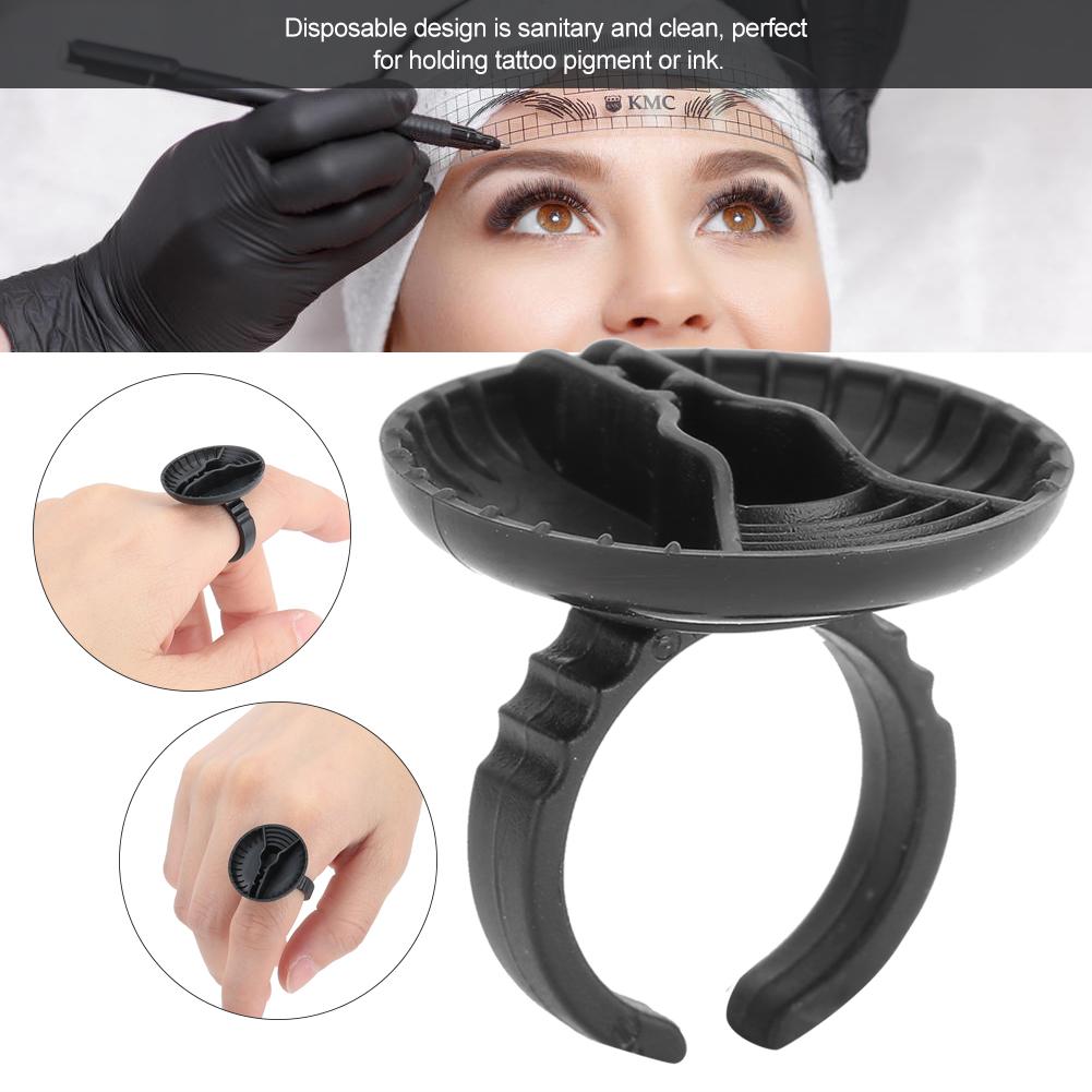 Disposable Tattoo Ink Ring Cup Container Makeup Pigment Cap Accessories Holder50Pcs