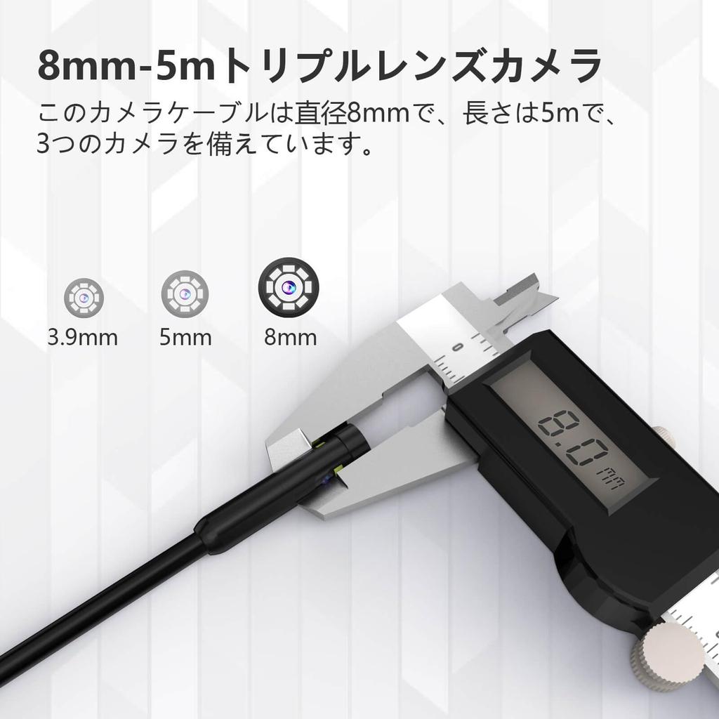 Fiberscope with 5m Endoscope and Snake The Monitor Can Display Two Cameras Features a IPS 32GB Memory Photo and Video and Is Ideal for Air