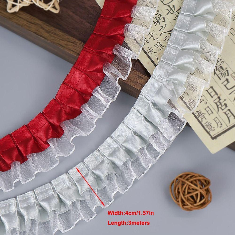 Clothing Decoration Pleated Lace Ribbon Double-layer Multiple Colors Decorative Trim Lace Trim Dress Decorative