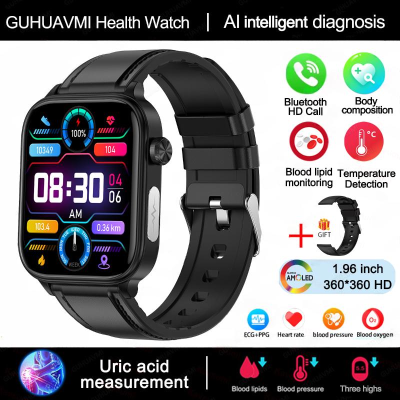 2026 New ECG+PPG Monitoring Smart Watch Women Blood Pressure Blood Lipid Uric Acid Women Menstrual Health Tracker Smartwatches