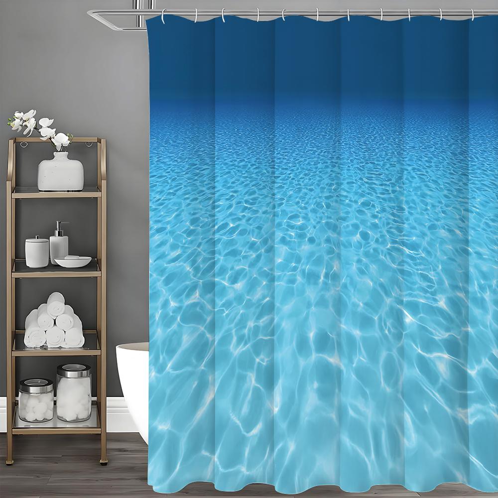 Ocean Underwater Shower Curtain, Bathroom Decorative Shower Curtain, Waterproof Shower Curtain with Hooks