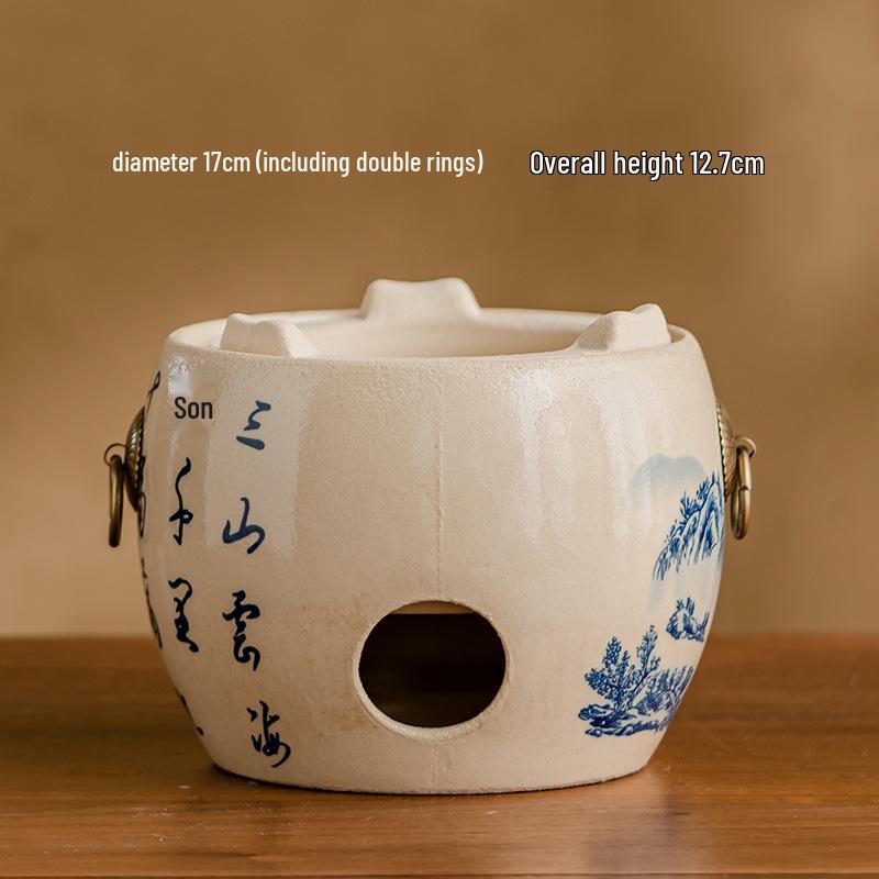 High-Temperature Resistant Ceramic Stove and Teapot Set for Outdoor Tea Brewing and Roasting