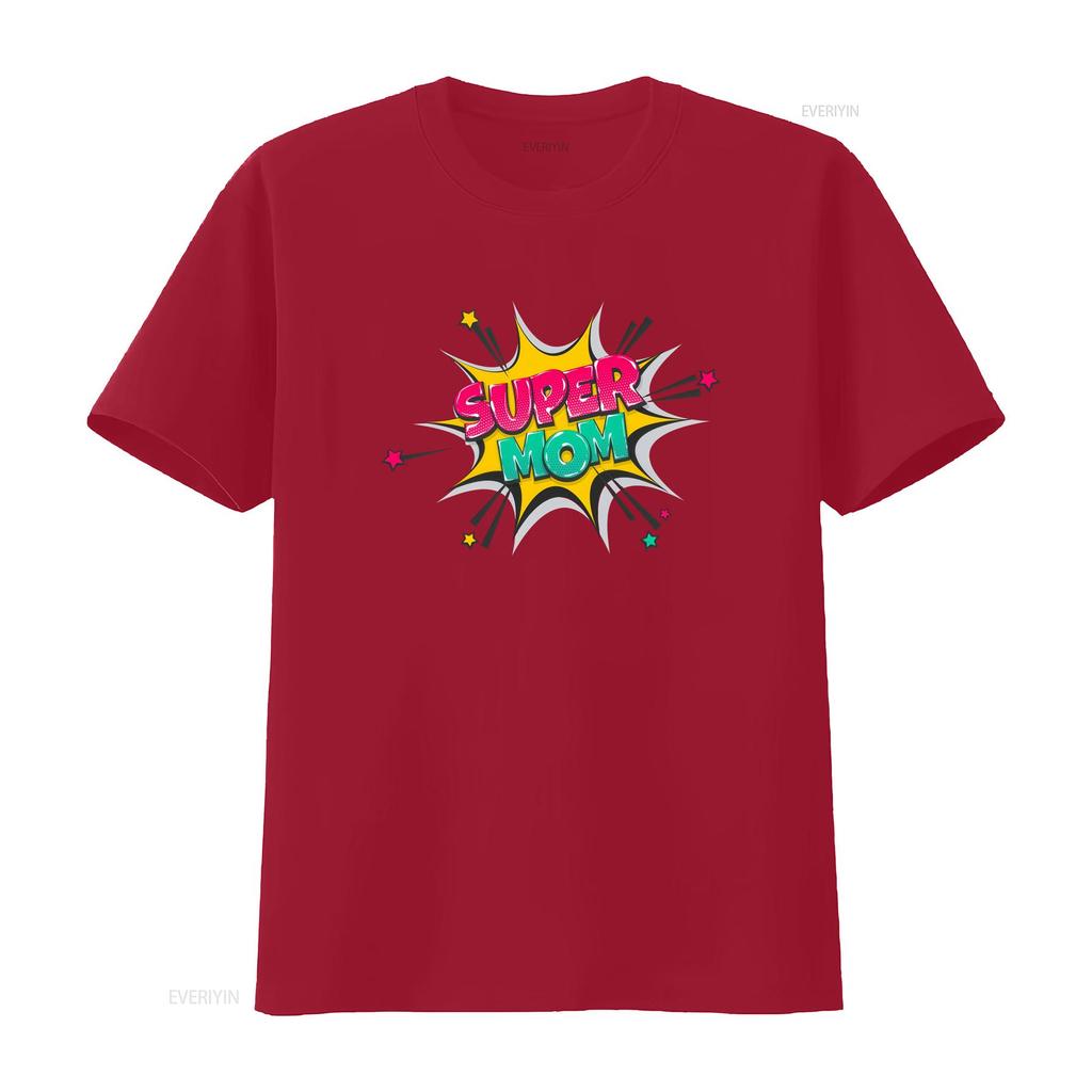 Super Mom Funny Mama T Shirt for Mothers Best Cute Perfect Birthday or Mothers Day Present vintage Washed Unisex Breathable