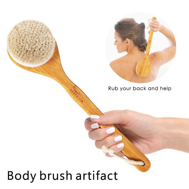 Buy Body Natural Horse Hair Bath Brush Dry Skin Long Exfoliation Brush