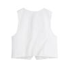 Fashion Wind White V-neck Short Vest Pants Linen
