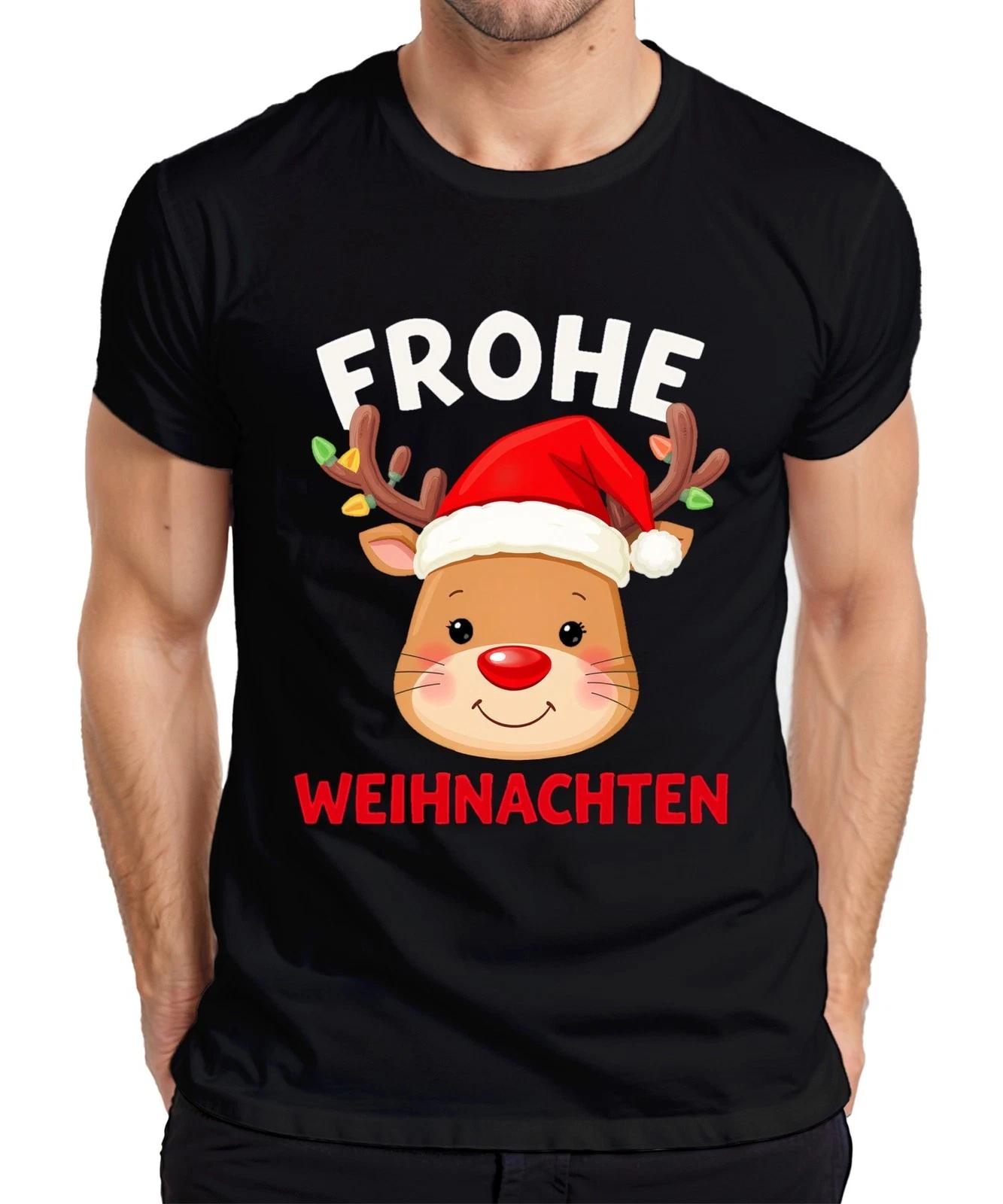 Frohe Weihnachten Rentier Rudolf rote Nase lustig Kinder Geschenk Herren T-Shirt XS