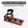 Solid Wood Espresso Tamping Station 51-58mm Adjustable Height Portafilter Holder Non-Slip Coffee Tamper