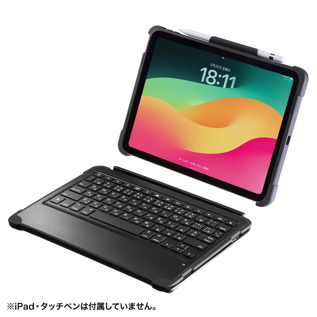 Sanwa Supply iPad 10th Generation Keyboard with Case Type C Cable Connection SKB-IP6BK