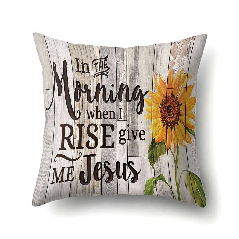 Polyester Pillowcase, Automotive Retro Wood Grain Printing Pillowcase, Waist Cushion Cover, English Cushion, Bedside Cushion Cover