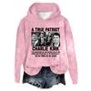 Women's Hooded Long Sleeve Printed Flannel Top Hooded Sweatshirt