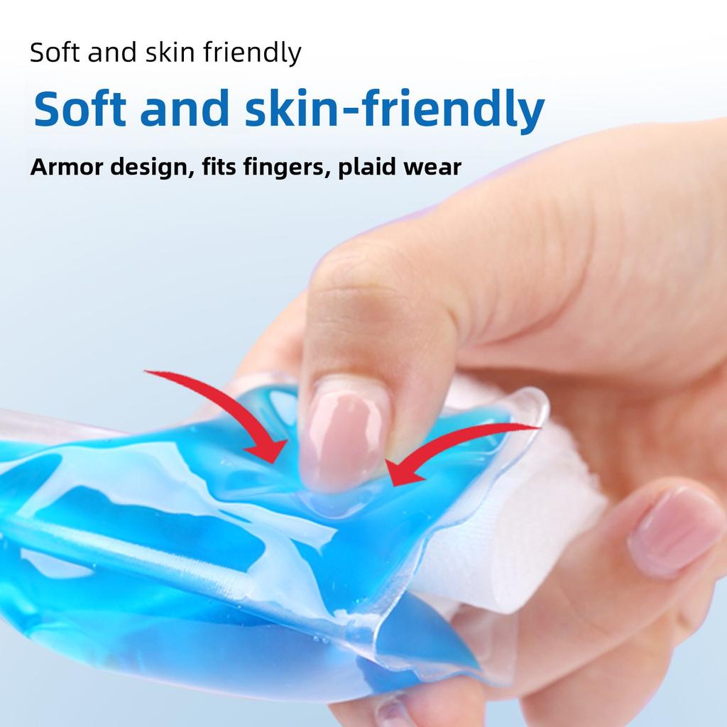 PVC Gel Kalt- und Warmkompresse Fingerabdeckung, Weich und hautfreundlich ohne zu gefrieren, Wiederverwendbare Fingerprotektor Beweglicher Ring