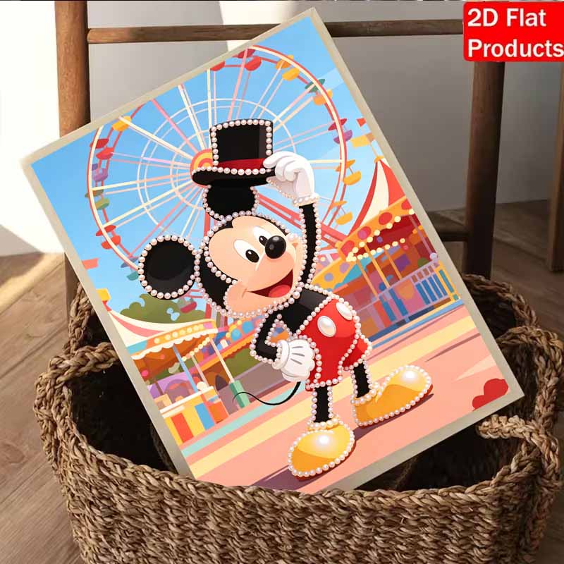 Disney Pearl Art Painting Mickey Mouse Carnival Home Wall Decor Art Crafts Handmade DIY Adult/Beginner Gift Creative Home Decor Frameless Wall Art