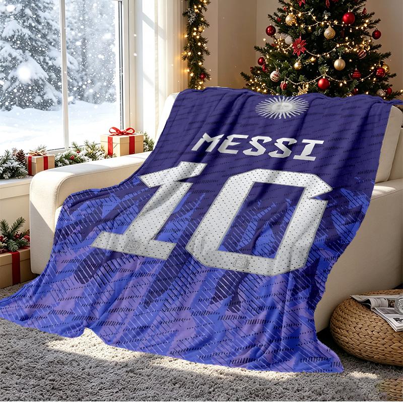 football player Pattern Blanket for Home Decoration, Bed, Sofa, Car Travel, Camping, Suitable for All Seasons, Birthday Christmas Gift