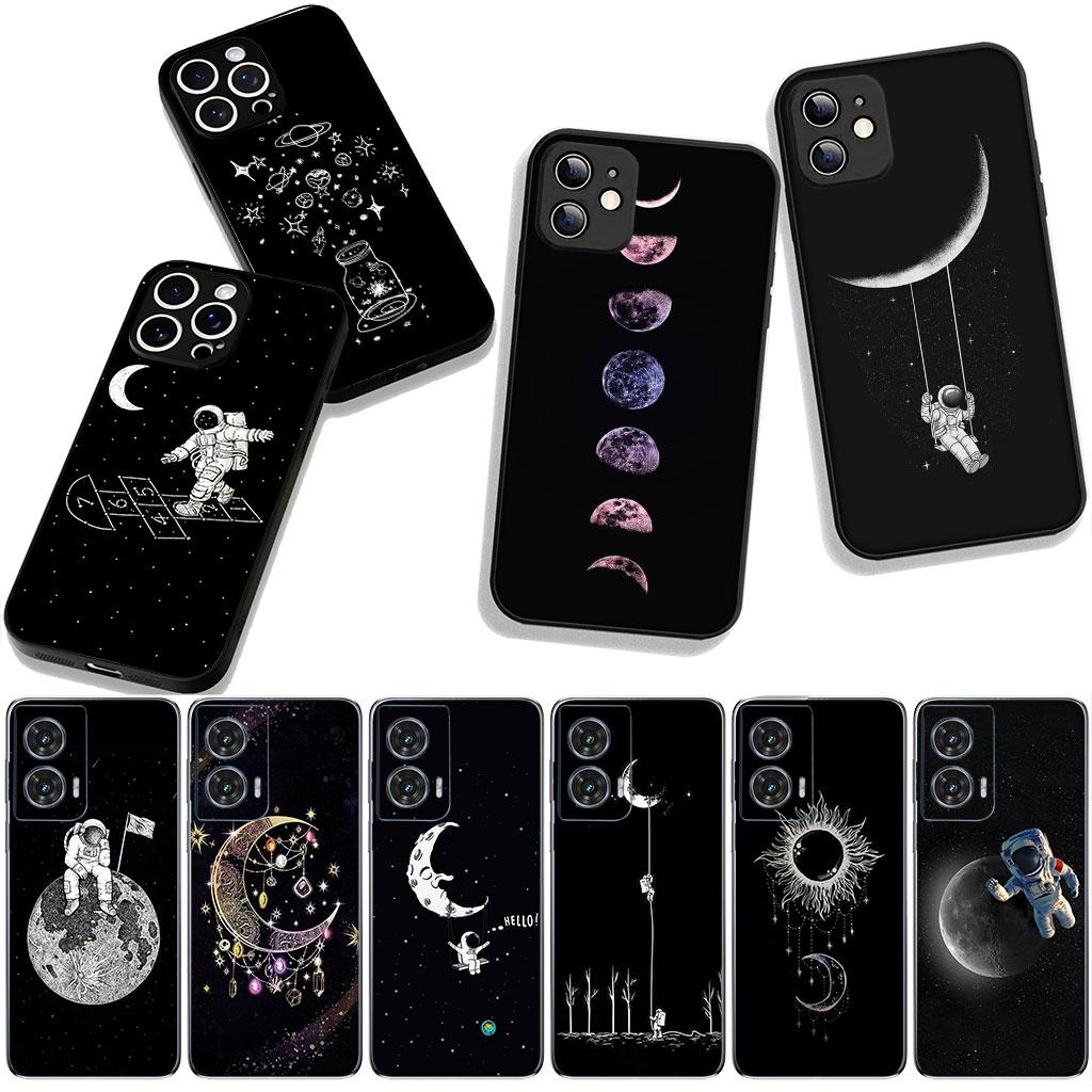 Astronaut Moon Stars Sky Phone Cover for Samsung Galaxy A36 A17 A26 A07 A35 A54 A53 A13 A33 A34 S8 S9 S20 S21 FE S10 Plus Case