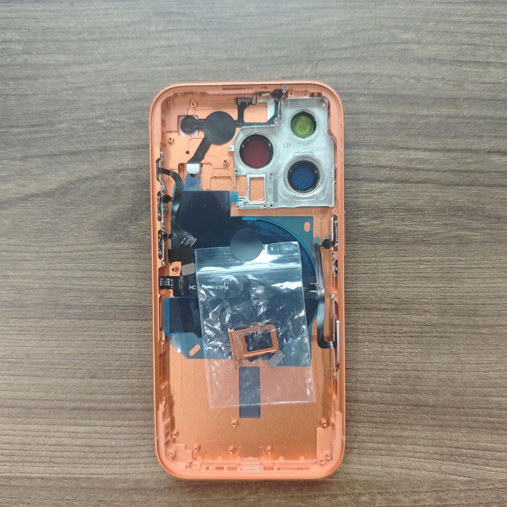 Zadní kryt pro iPhone 14 Pro až 17 Pro Předinstalované tlačítka Střední rámeček Kryt 14Pro Přestavba na 17Pro + Zásobník na SIM kartu + Flex