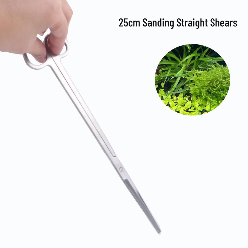 Stainless Steel Aquarium Plant Scissors and Algae Scraper Set with Tweezers