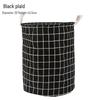Cotton Linen Plaid Foldable Laundry Hamper & Multifunctional Storage Basket