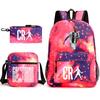 Set Zaino Scolastico Cristiano Ronaldo per Bambini Ragazzi Ragazze 15L Tessuto Oxford Borsa a Doppia Tracolla con Spallacci Imbottiti Traspiranti