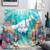 1PC Cinnamoroll Print Flannel Blanket, High Quality All Seasons, Home Decor, Warmth and Comfort, Perfect for Christmas Gifts