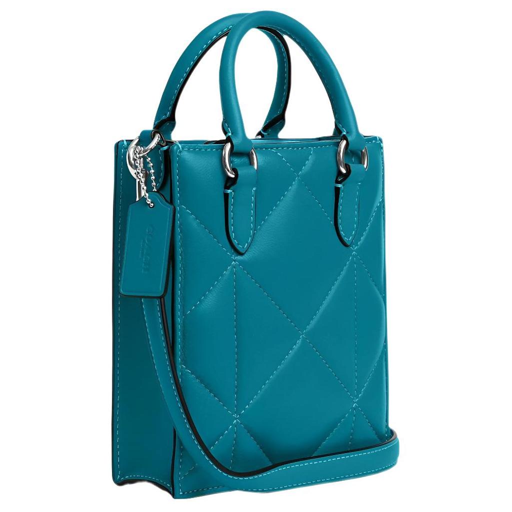 New COACH N/S Leather Trunk Bag, Tote Bag, Shopping Bag, Handbag, Shoulder Bag, Crossbody Bag Mini Women's Blue CJ580-SVTE