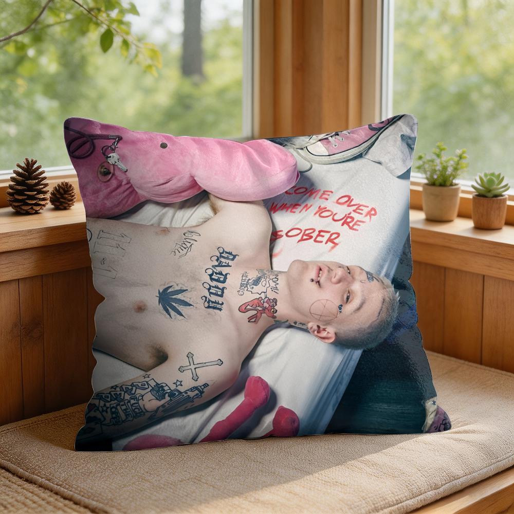LLil Peep HHell Boy Cushion Cover Square Short Plush Pillow Case Living Room Sofa Home Decor Funda X