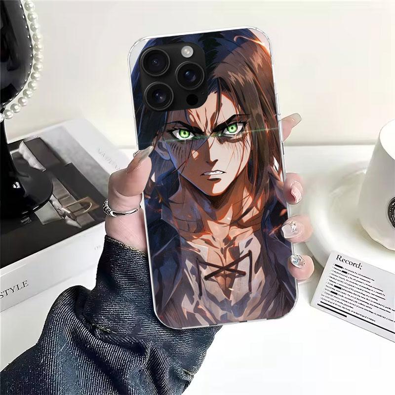 A-Attack on T-Titan Eren Yeager Soft Phone Case For IPhone 11 17 Air 16E 16 Pro Max 15 + 14 Plus 13 Mini 12 Apple 7 SE 8 Fundas
