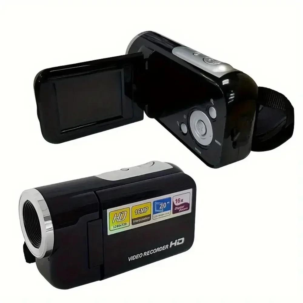 Mini DV Camera Portable: 16MP HD Camcorder with 2'' Screen, LED Flash, 16X Zoom for Outdoor/Home Recording.