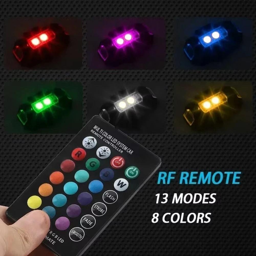 7 Color Motorcycle Warning Light RGB Motorcycle Signal Light LED Strobe Light  Bike Light