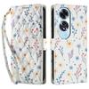 For Oppo A60 4G Wallet Case Rhombic Floral Design Leather Flip Phone Cover with Strap