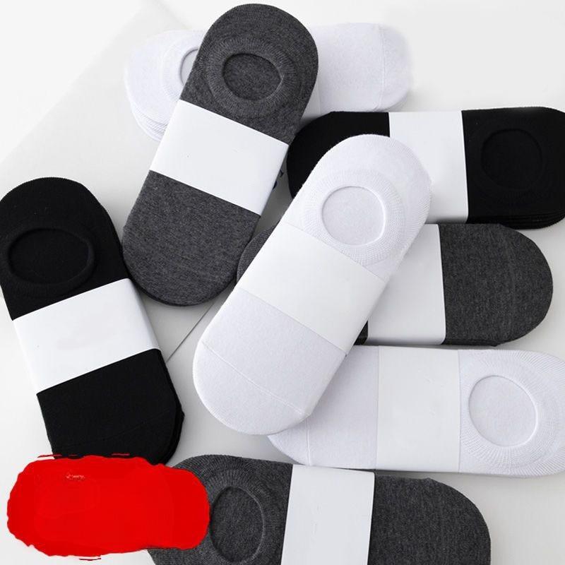5 Pairs of Spring, Summer and Autumn Thin Section of Men's Solid Cotton Invisible Socks Anti-odor Sweat Boat Socks Low Shallow Mouth Socks