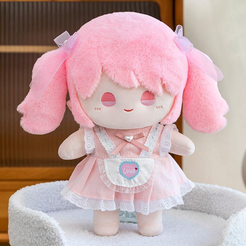Little Girl Wearing A Skirt Cotton Doll Girl Sleeping Comfort Hug Cloth Doll Girl Heart Birthday Gift
