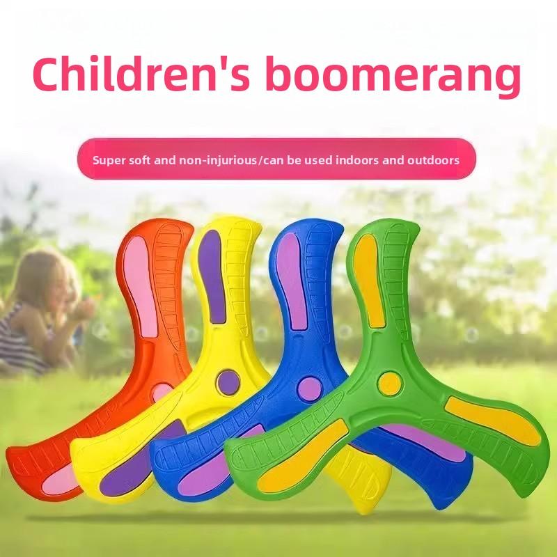 Glow In Dark Three Leaf Boomerang Flying Back Soft Rubber Unbreakable Boys Toy Boomerang Flying Disc Children Stress Relief Toy