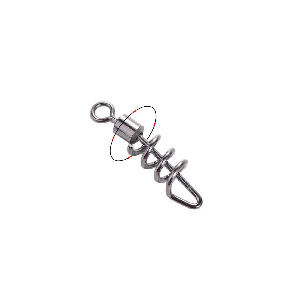 20PCS Stainless Steel Fishing Rolling Swivel 2#-10# Snap Change Connector  Fishing Pellet Line