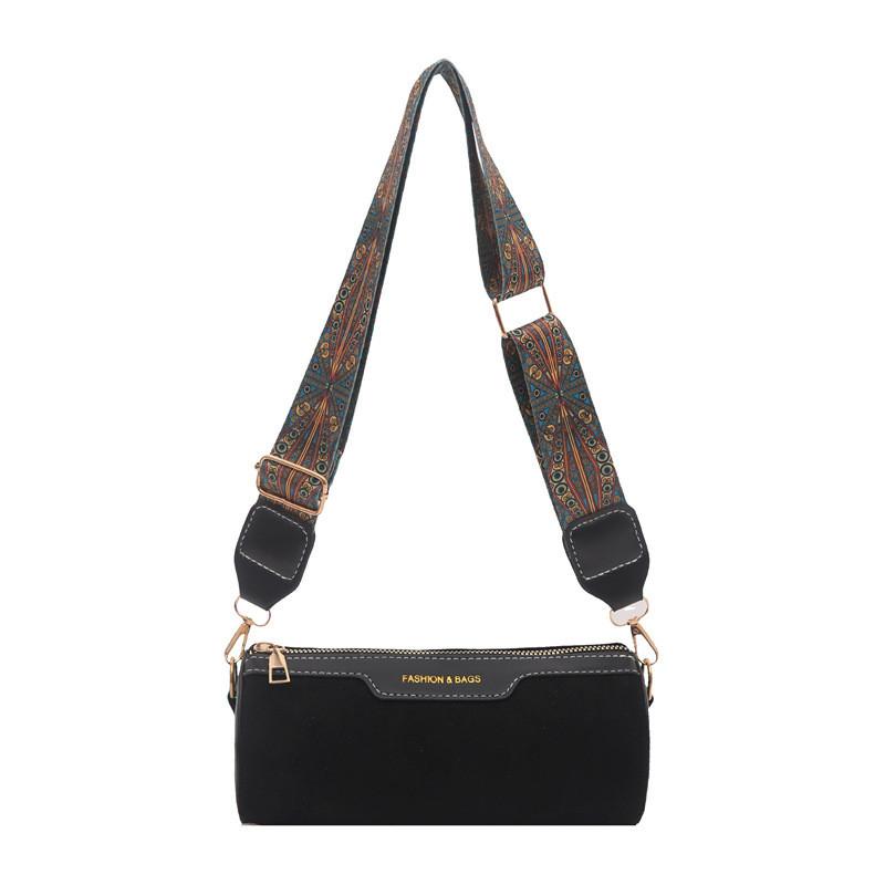 Urban Minimalist Leather Crossbody Bag With Suede Material For Daily Use