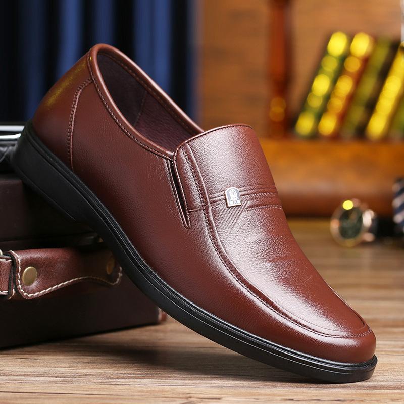 Old Man Head Men's Business Men's Cowhide Feet Breathable Hollow Autumn New Casual Leather Shoes 75026