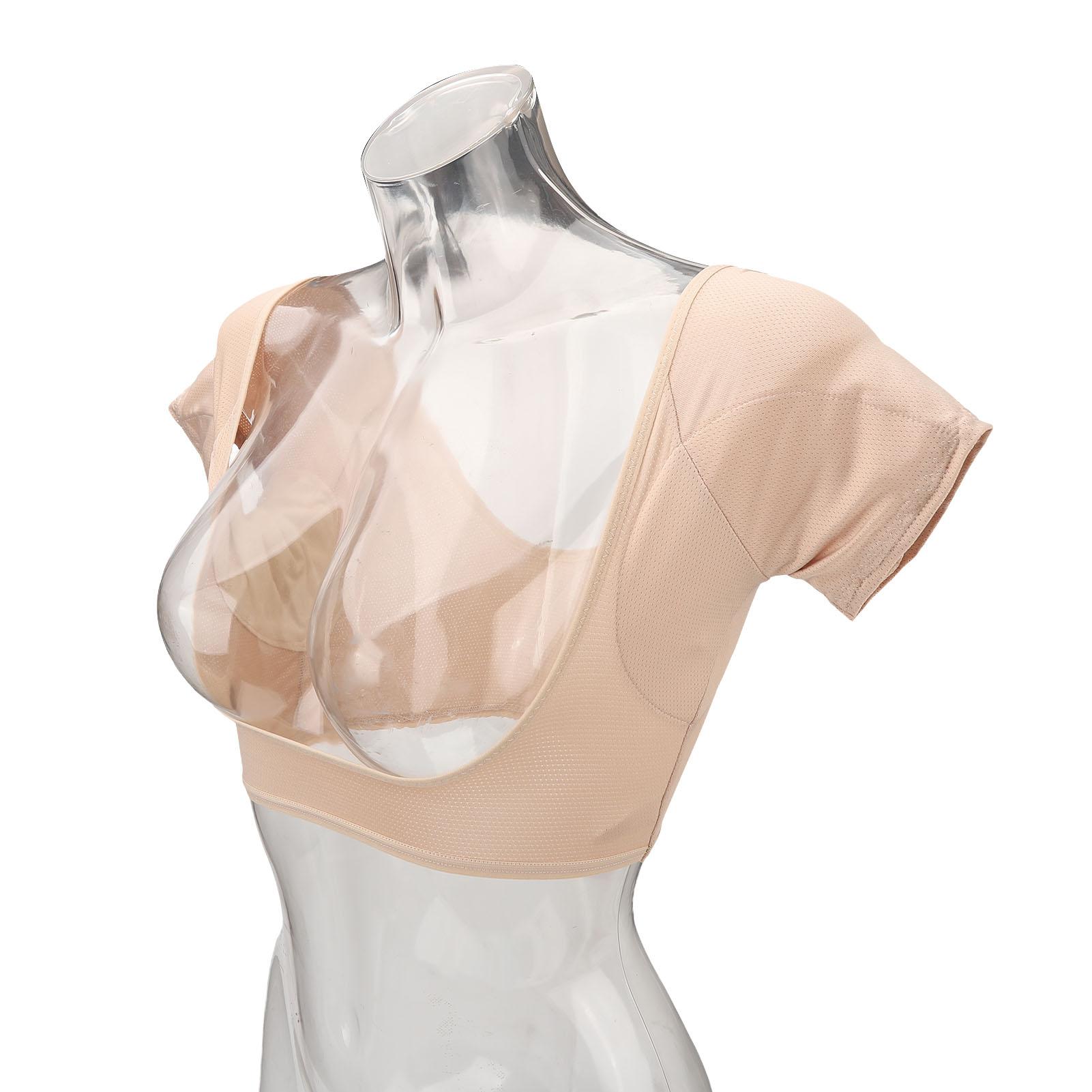Underarm Sweat Vest Breathable Mesh 3 Layers Skin Color Washable Armpit Sweat Vest for Sports