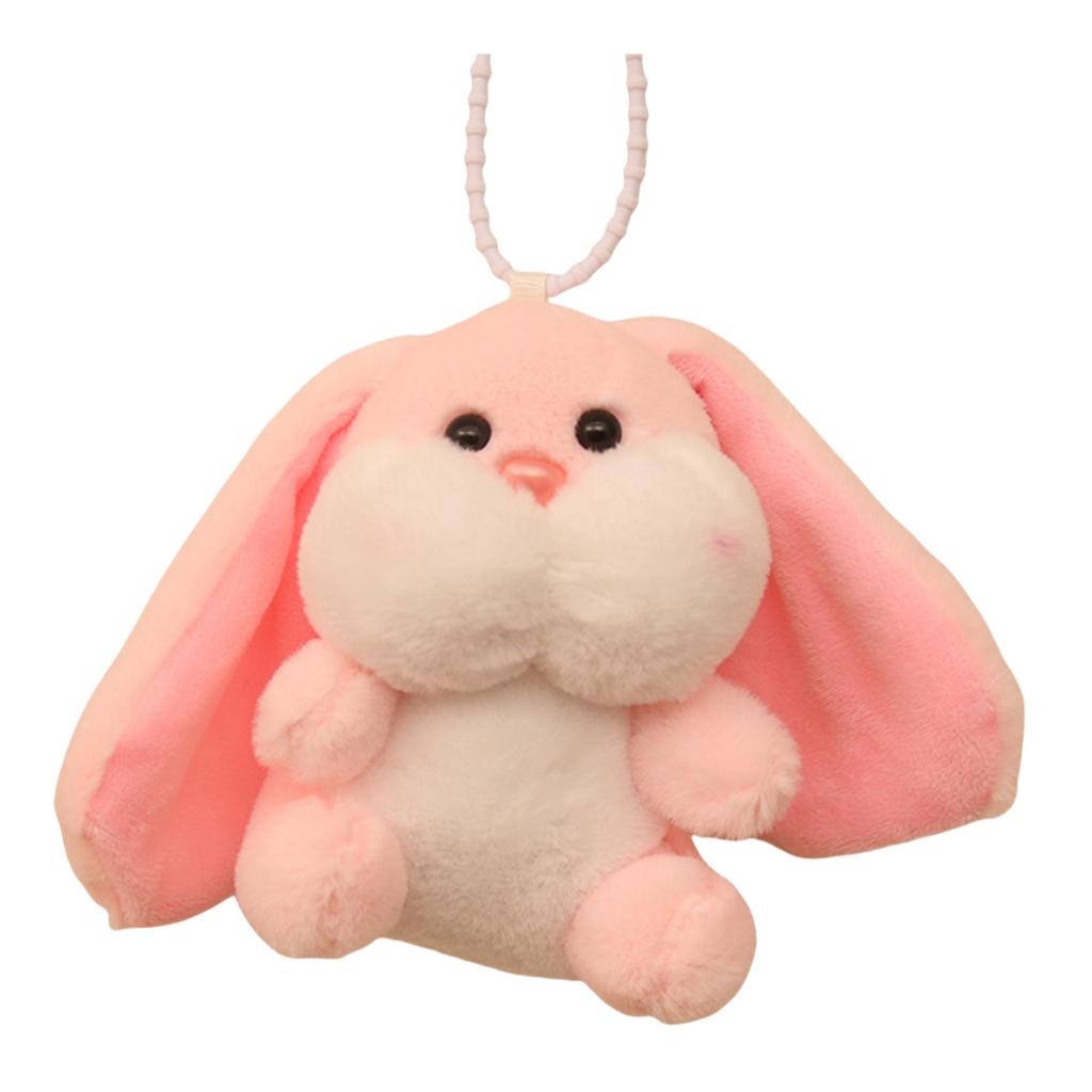 Fashionable Rabbit Shaped Keyring Long Eared Plush Bunnys Bag Pendant Keychain Handbag Accessory for Animal Lovers