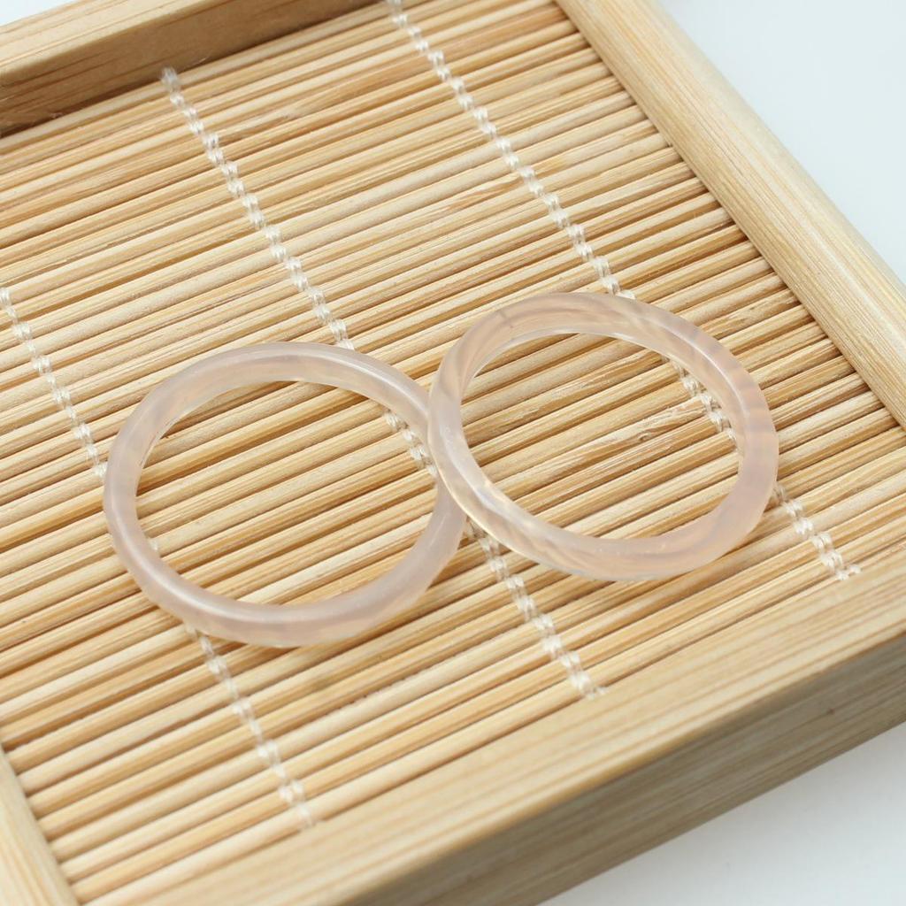 Unisex Brazilian Agate Jade Chalcedony Running Ring Band (18-20MM) - Couple's Finger Accessory.