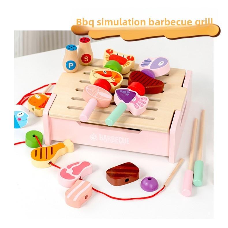 Grill Barbecue Wooden Toy With Educational Pretend Cooking Features Kids For