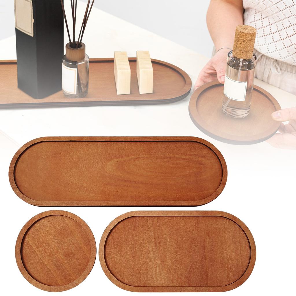 Natural Solid Wood Hand-polished Multi Functional Wooden Tray