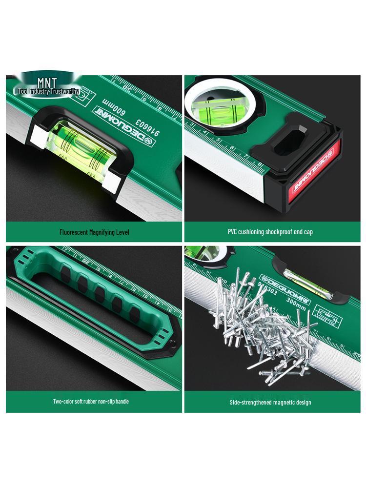 German Menate® High Precision Spirit Level: Industrial-Grade Small Balance & Multifunctional Angle Finder with Aluminum Straight Edge.
