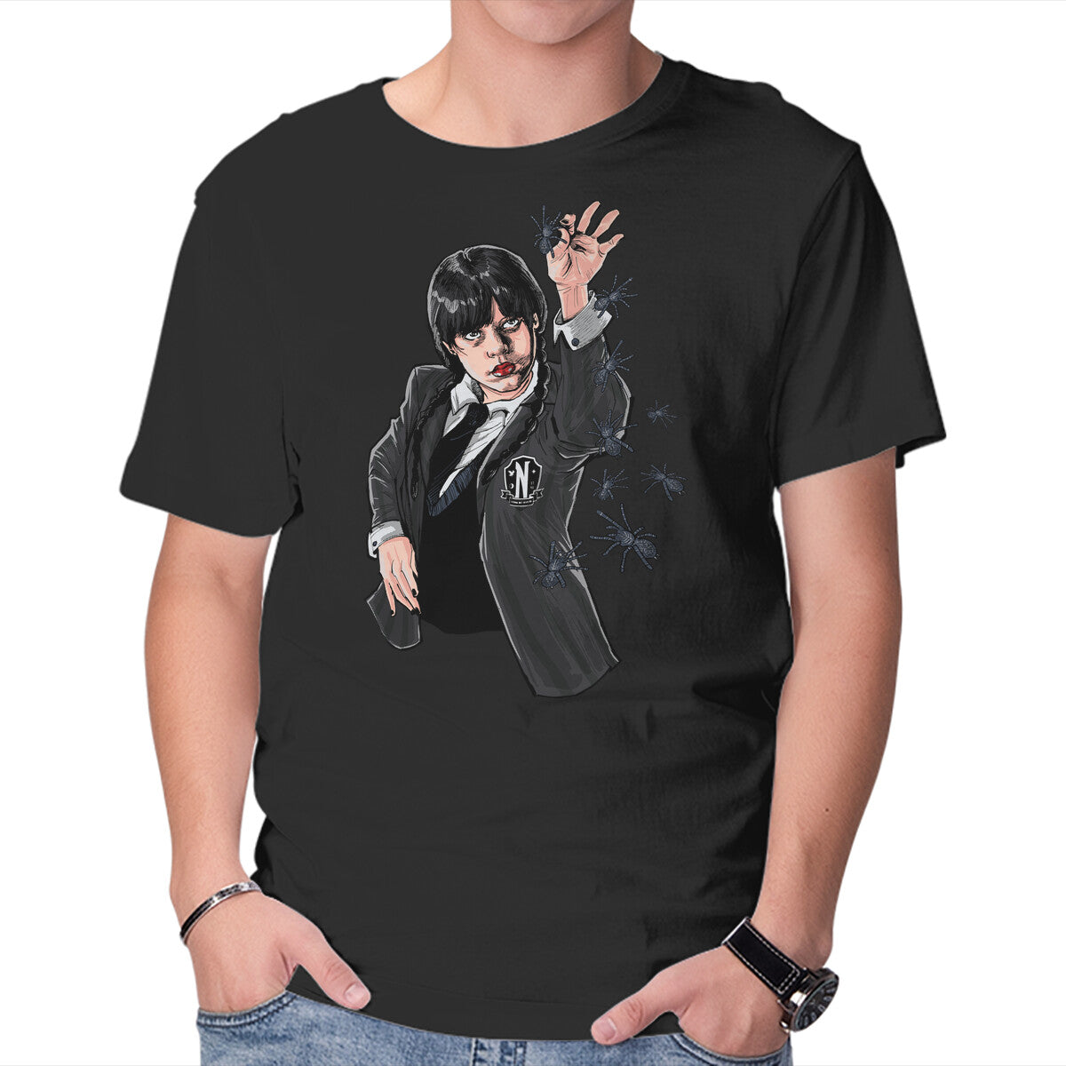 Unisex Crew Neck T-Shirt Chef Wednesday Graphic Short Sleeve Casual Tee XXL