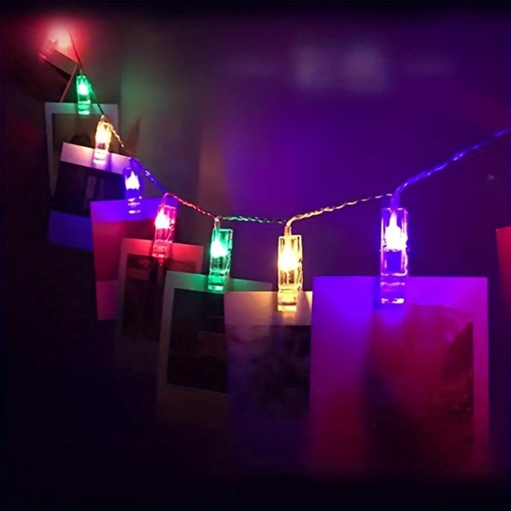 Transparent Clip String Lights for Romantic Decor: Perfect for Birthday, Proposal, or Cozy Room Atmosphere. 3.5CM Small Clips 1.5m 10 Lights