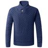Autumn And Winter Men'S Plaid Solid Color Pullover Sweater Loose Apple Collar Casual Bottoming Knitted Sweater