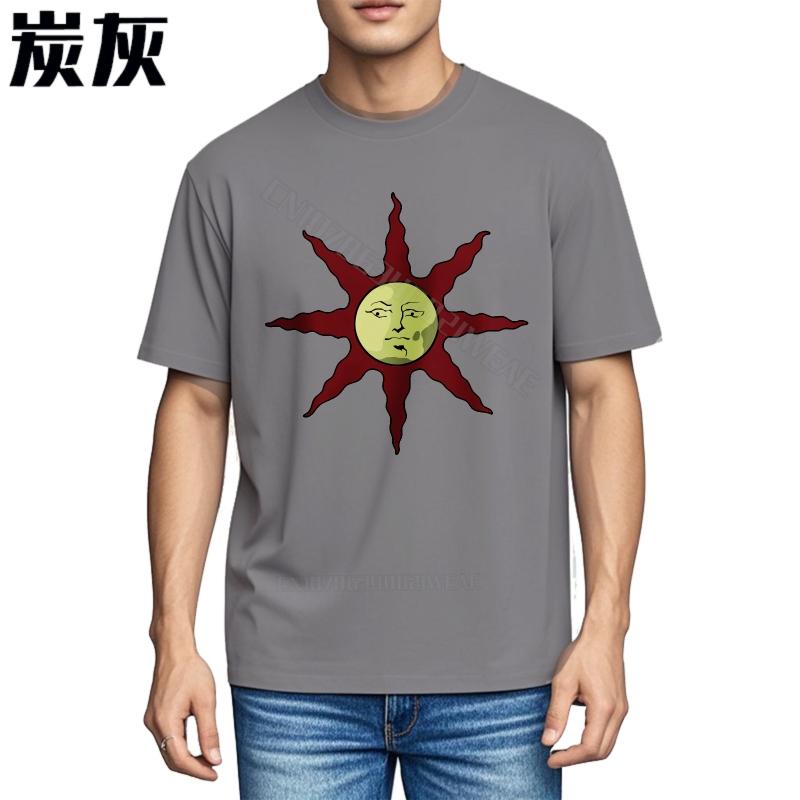 Tshirts For Unisex Fashion Classic Tshirt Red Sun With Face Design Workout Vintage Tshirt Cool Cheap Tshirt Casual
