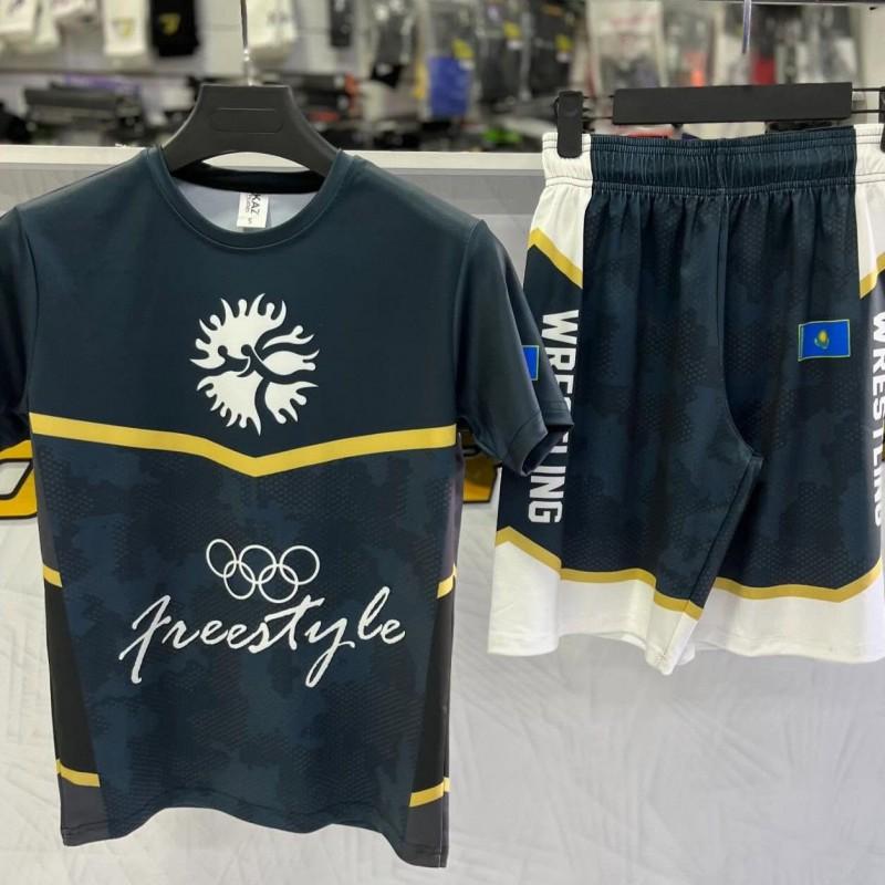 Lekki męski zestaw treningowy do sztuk walki z nadrukiem 3D, koszulka z krótkim rękawem, spodenki, oddychająca siateczka, odzież sportowa