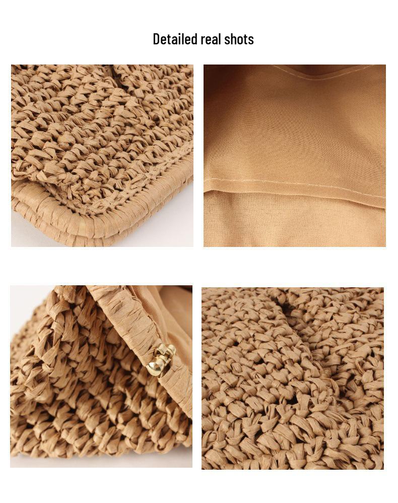 2024 Sommer Damen Vielseitige Stroh Gewebte Handtasche - Lässige Strandurlaub Schulter Crossbody Tasche